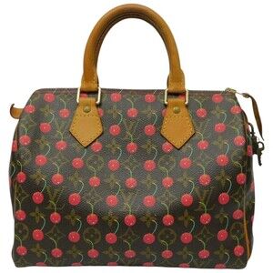 LOUIS VITTON Speedy Handbag Cherry Brown Takashi Murakami